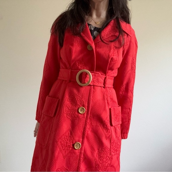 Tracy Reese Cotton Embroidered Trench 6 - Picture 4 of 16